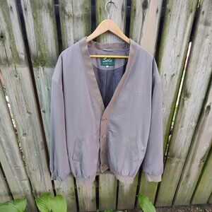 Vintage 'Solo Italy' super unique brown cardigan style bomber jacket men's XL